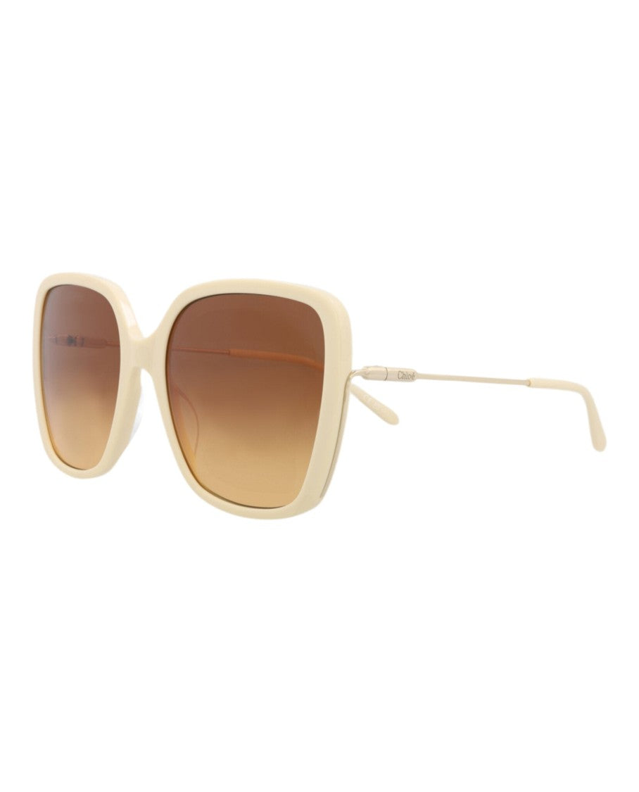 Chloé Rectangular Recycled Acetate Sunglasses With Metal Temples