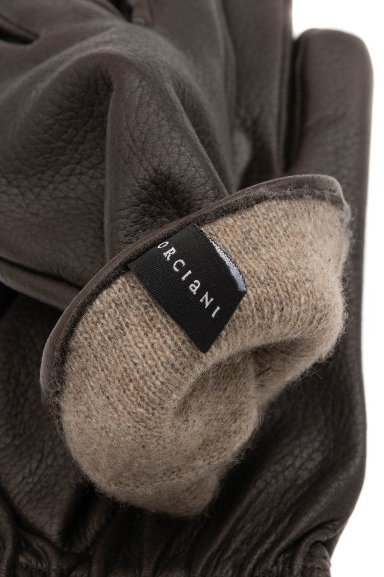 Orciani Hammered Leather Gloves