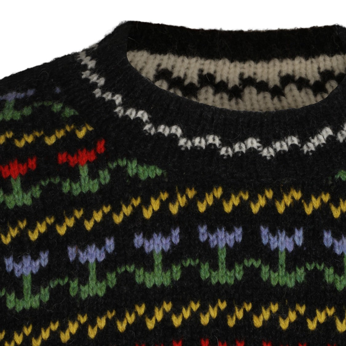 Marni Floral Zigzag Patterned Knitted Sweater