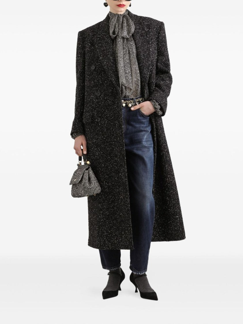 Dolce & Gabbana Sheer Blouse With Herringbone Pattern