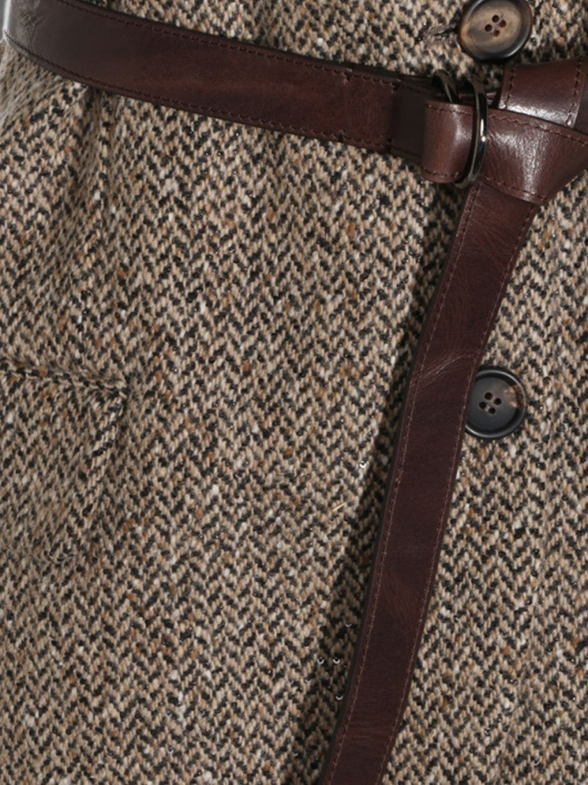 Brunello Cucinelli Herringbone Textured Sleeveless Jacket