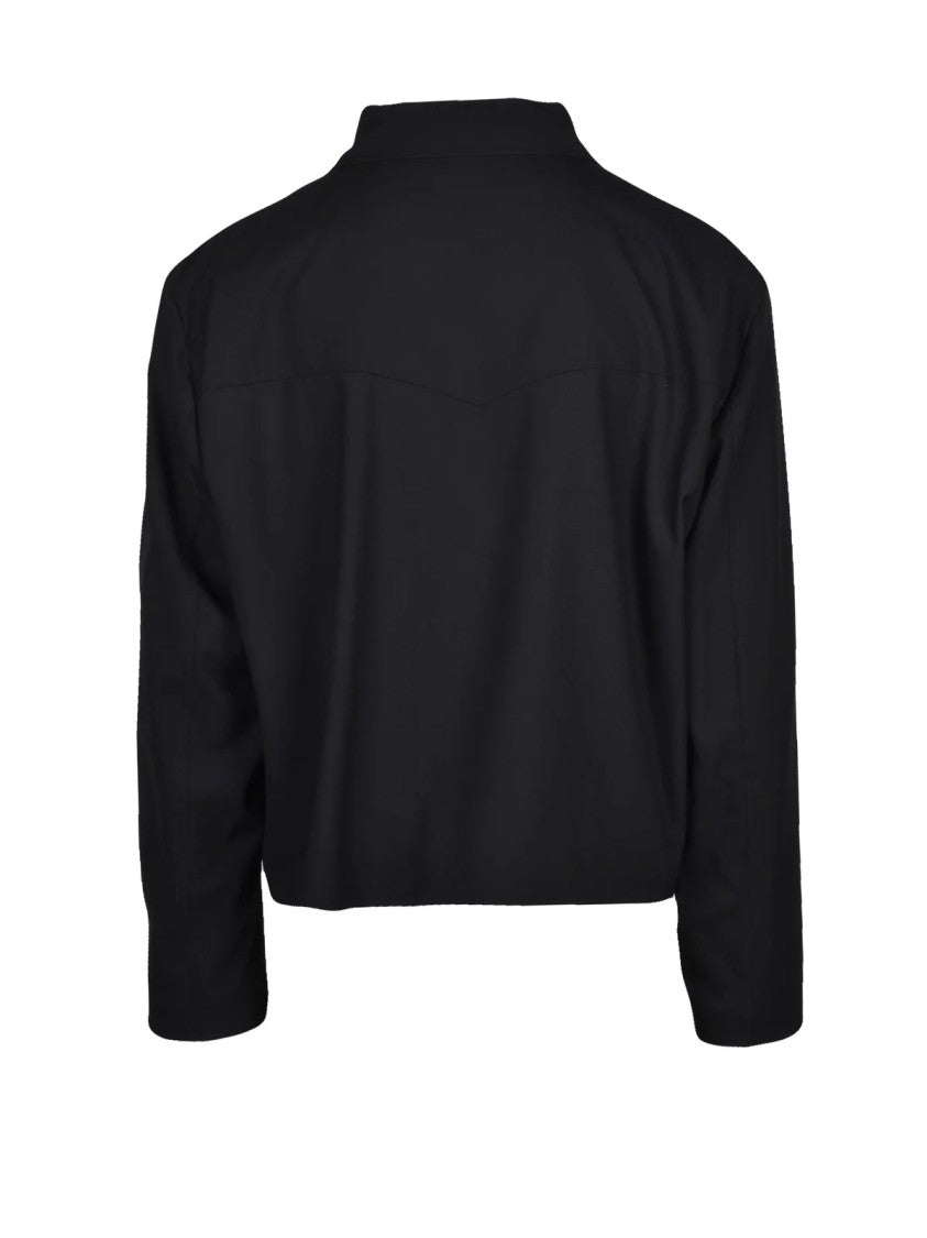 Dressism. Black Lined Stretch Polyester-Blend Jacket
