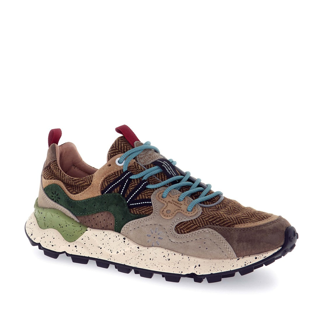 Flower Mountain Yamano 3 Brown Sneakers - Camel Brown Herringbone Technical Wool