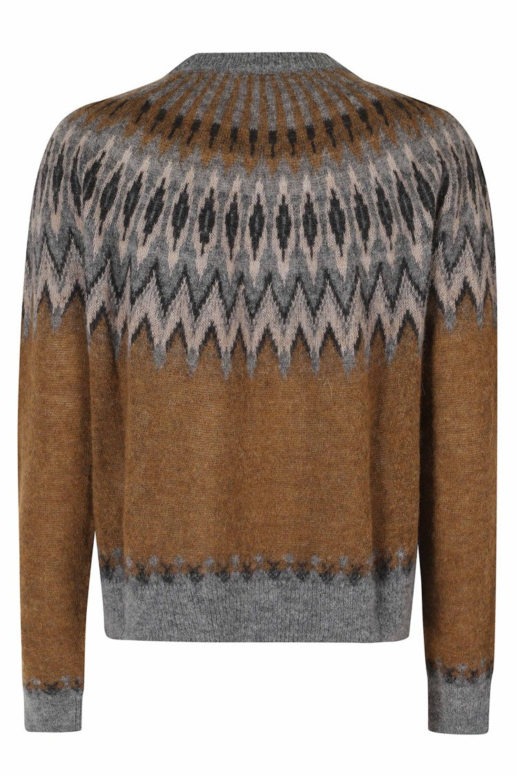 Roberto Collina Camel Fair Isle Alpaca-Blend Sweater