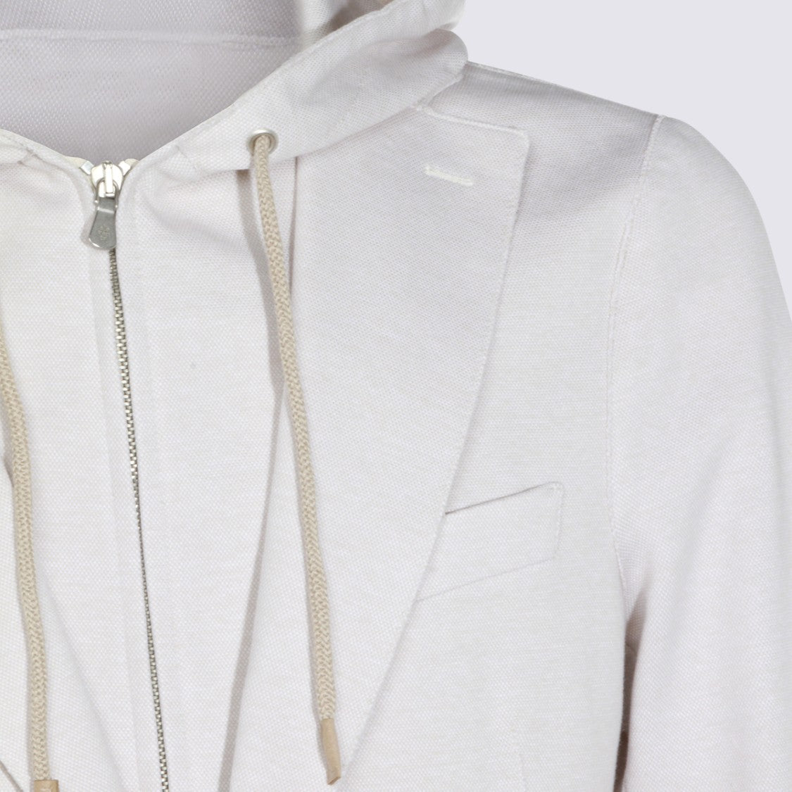 Eleventy Tailored Sand Jacket With Hoodie