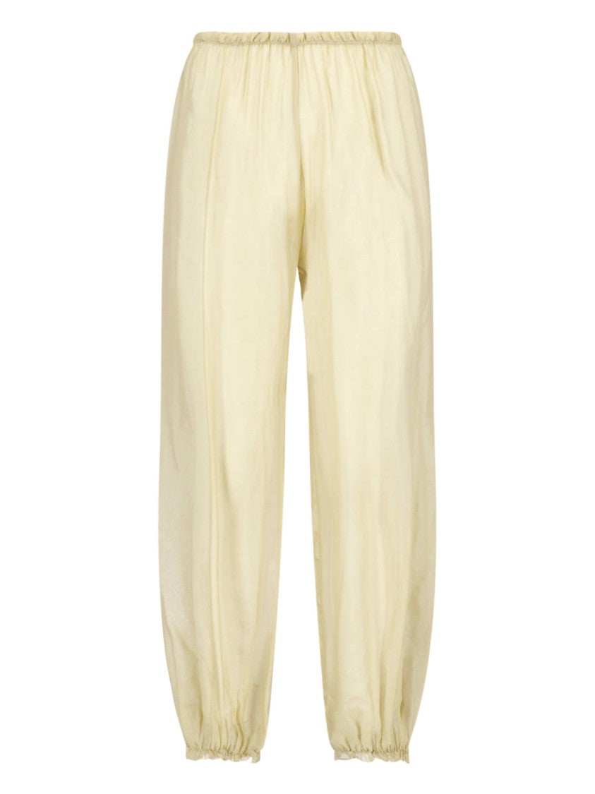 Paloma Wool Beige Weza Semi-Transparent Silk Trousers