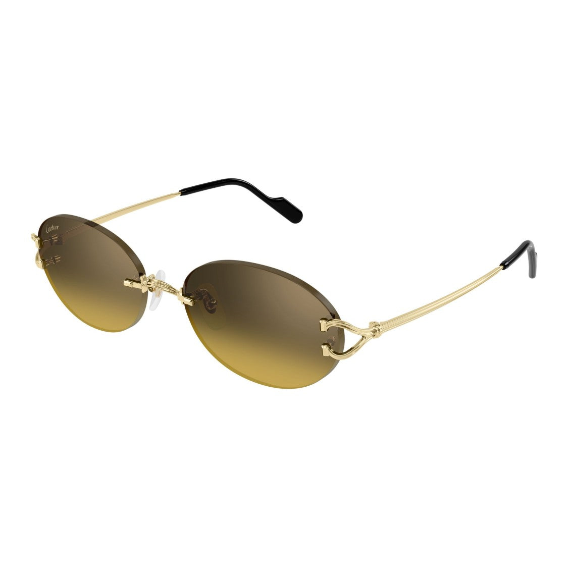 Cartier Rimless Oval Sunglasses With Unique Loop Detail
