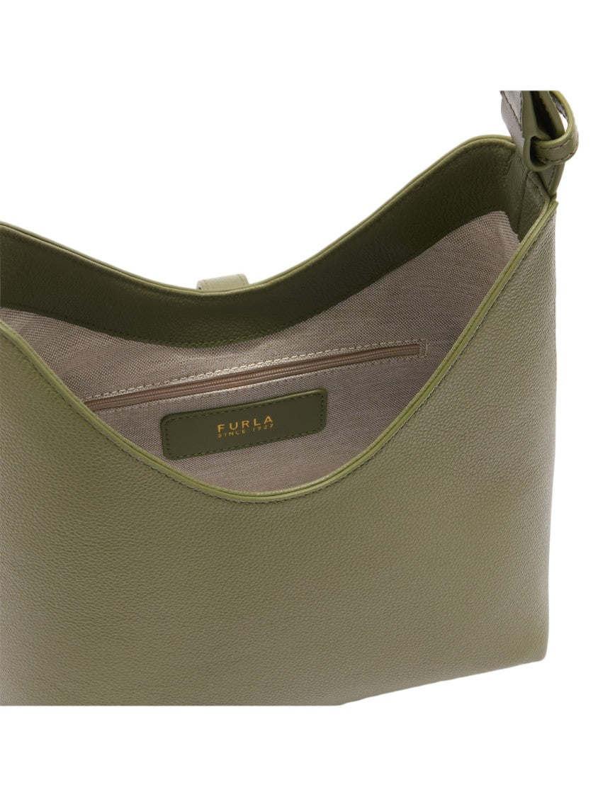 Furla Goccia S Leather Hobo Bag, Avocado Green