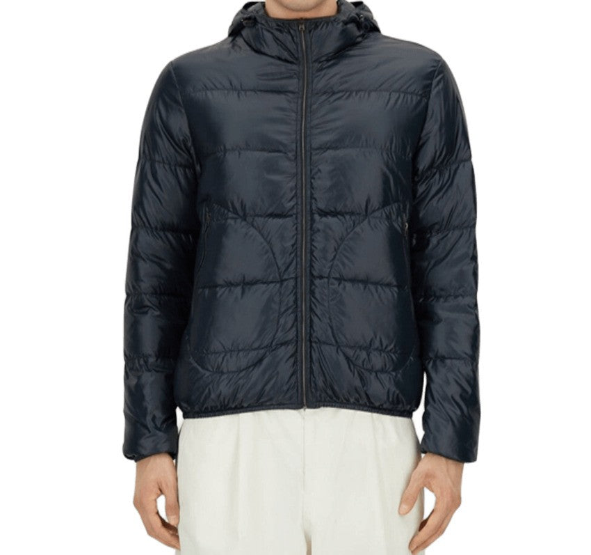 Herno Ultralight Blue Nylon Jacket With Quilted Design