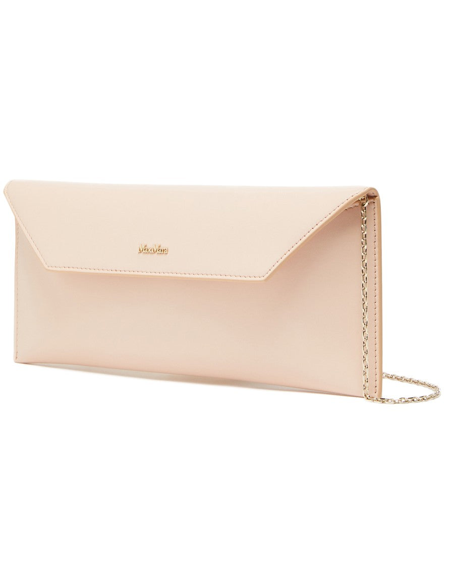 Max Mara Leather Clutch With Flap Closure