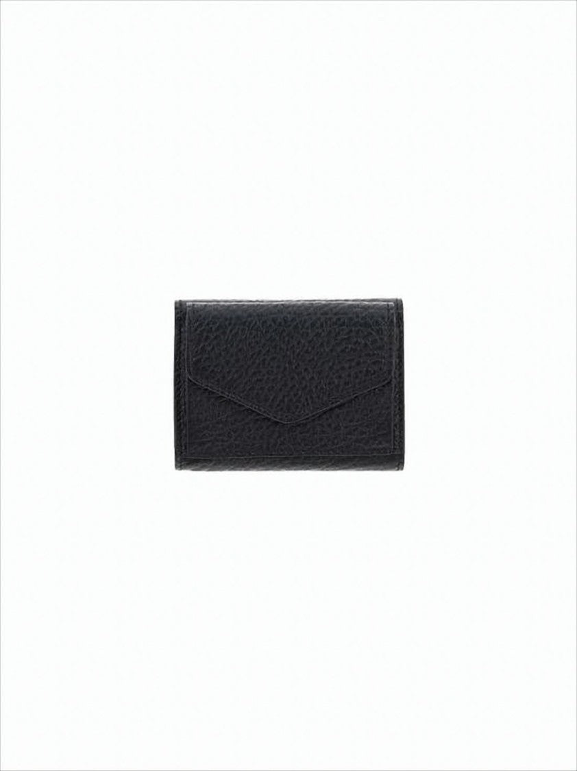 Maison Margiela Textured Leather Tri-Fold Wallet With Minimalist Design