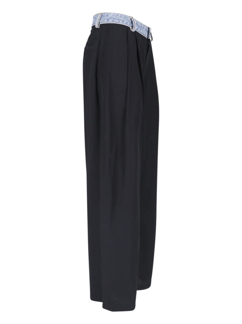 Alexander Wang Black Denim Waistband Straight Leg Trousers