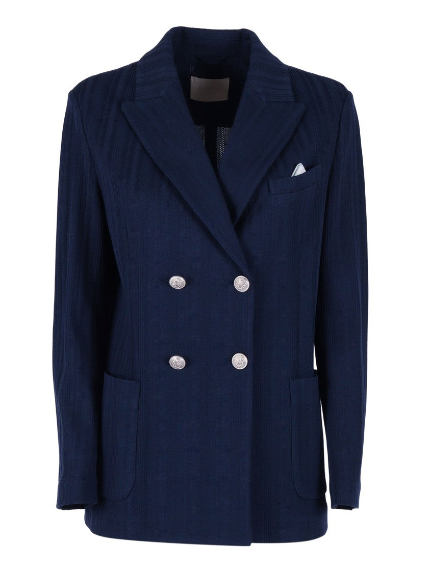 Circolo 1901 Wide Lapel Double Breasted Blazer