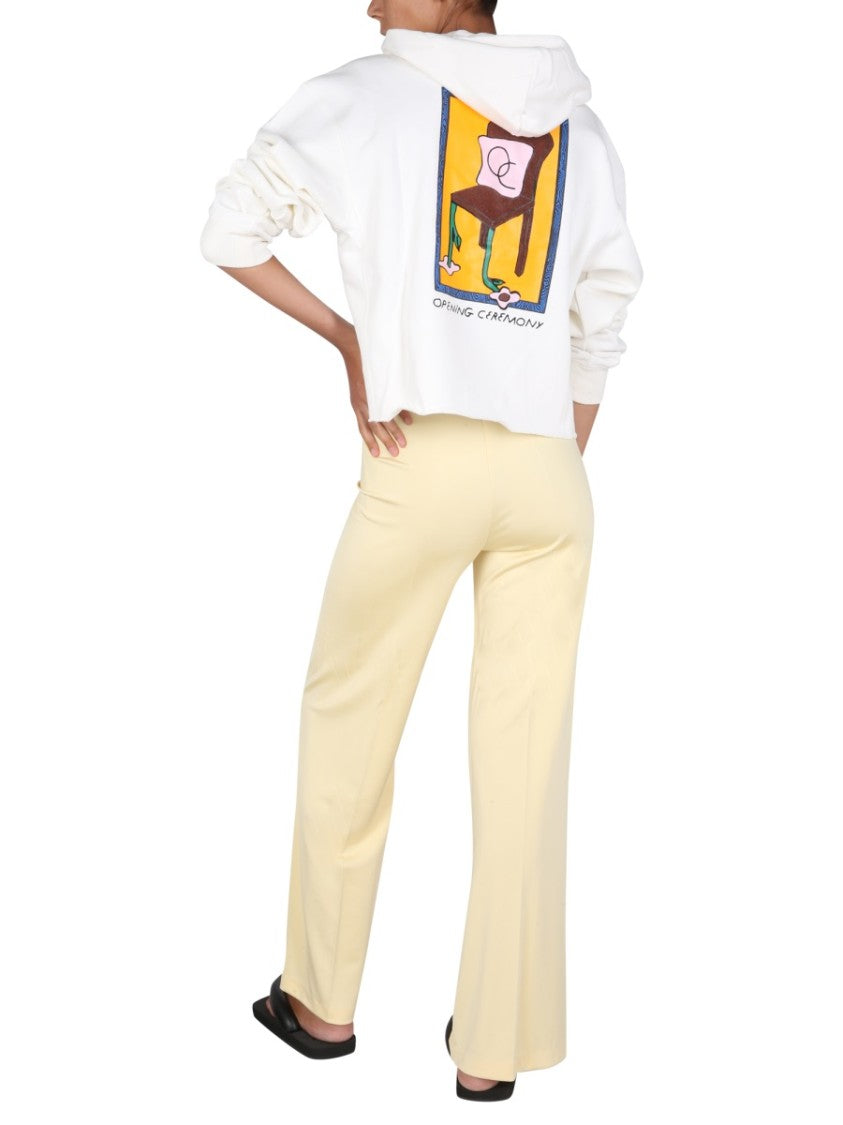 Opening Ceremony Cropped Hoodie With Artistic Graphics