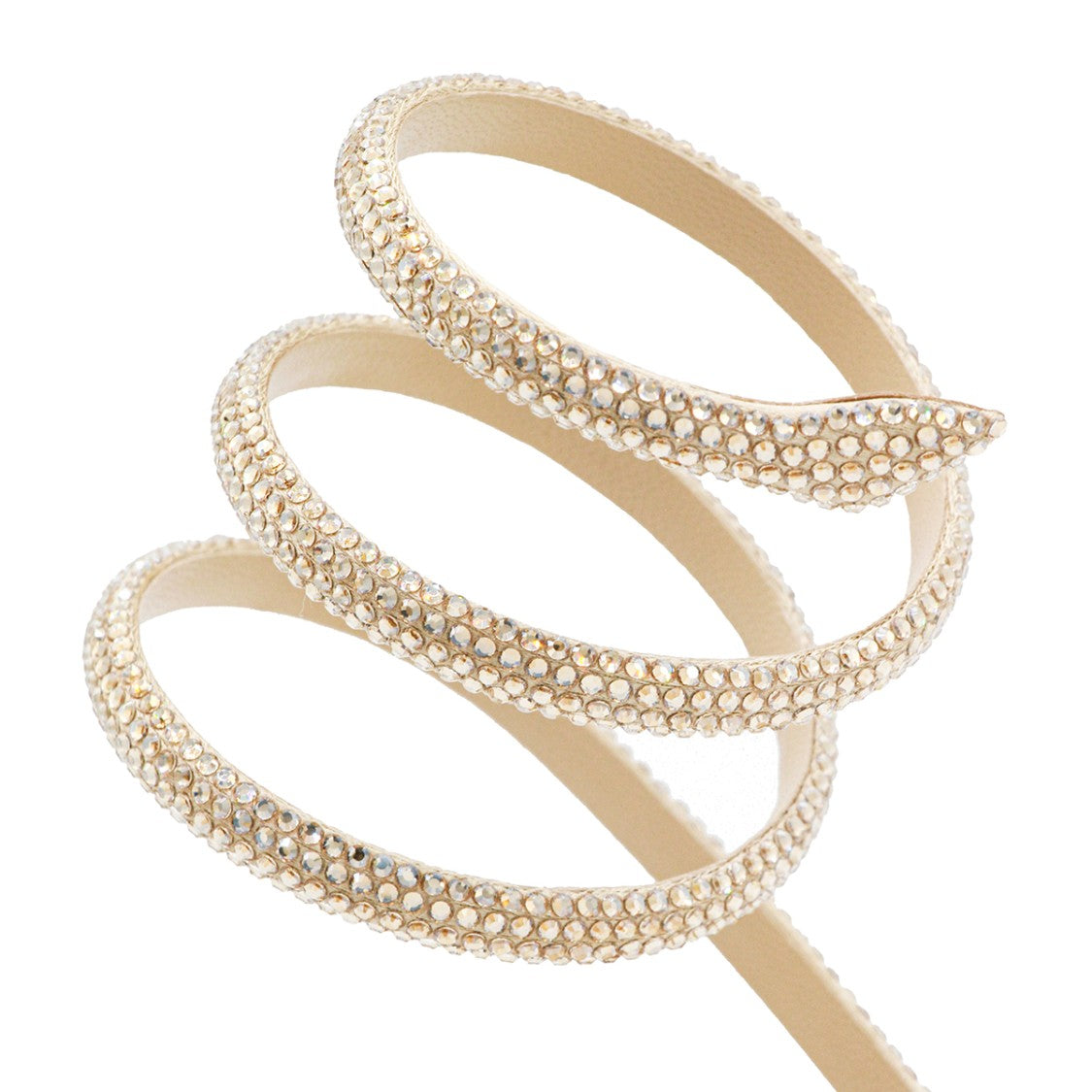 René Caovilla Gold Strass Stiletto Sandals