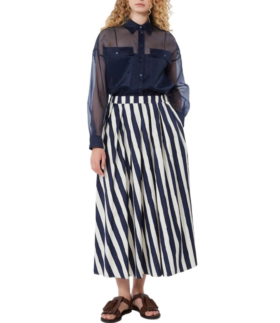 Max Mara Blue Wkdcolomba Silk Blend Shirt