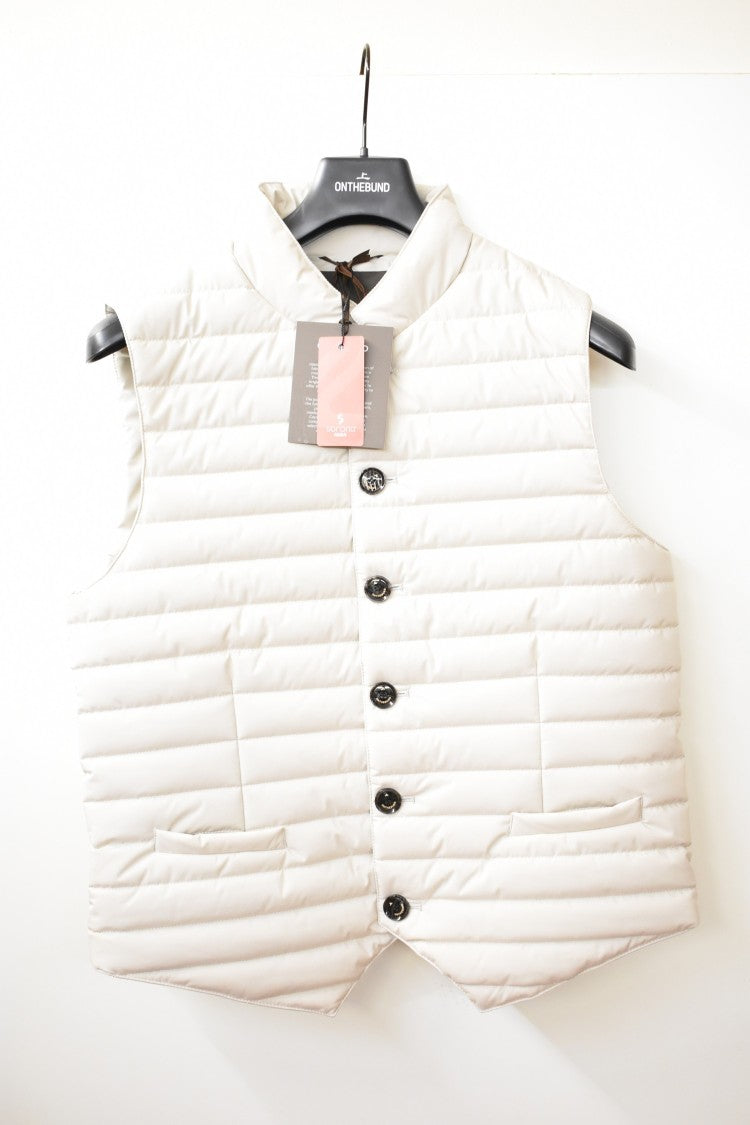 Onthebund Lightweight Grey Puffy Vest Horizontal Quilting