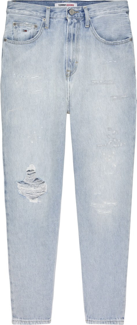 Tommy Jeans Light Blue Cotton Ripped Jeans