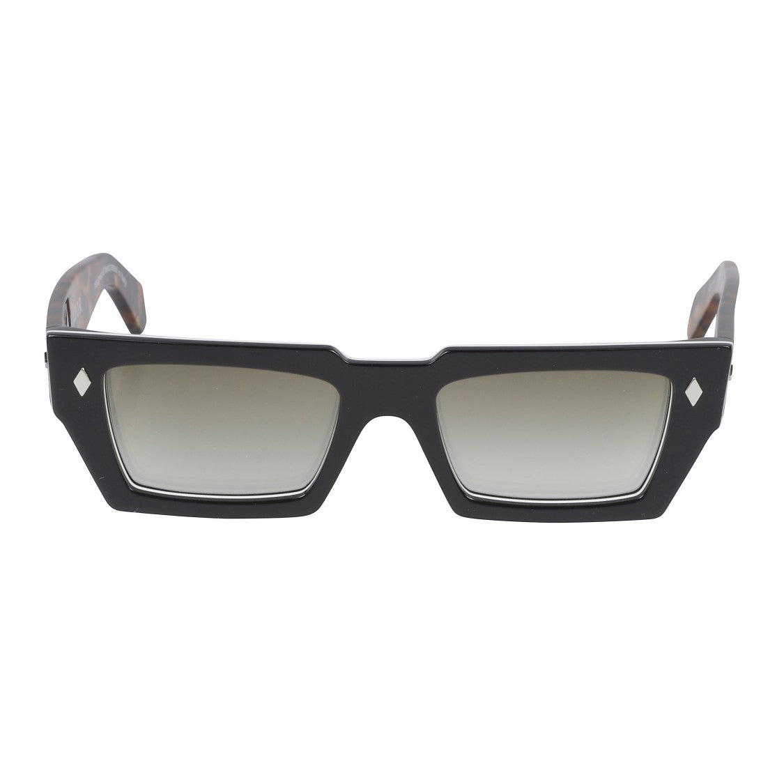 Kador Disko Bold Rectangular Frame Sunglasses With Tortoiseshell Temples