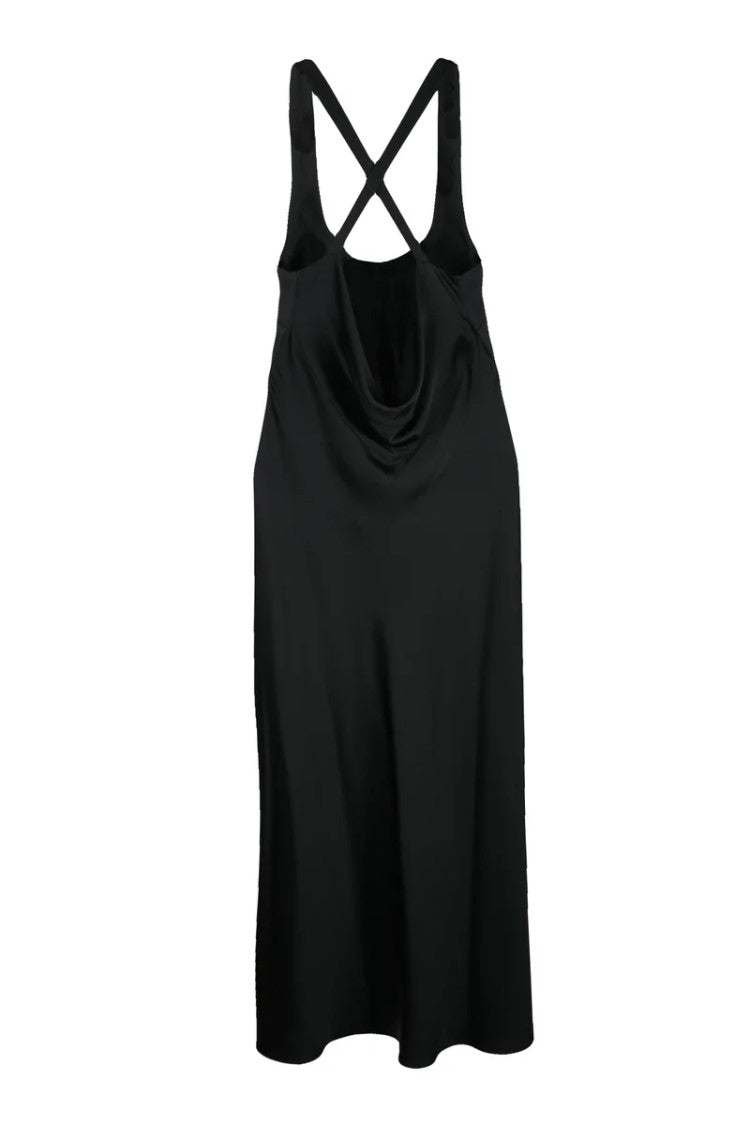 Max Mara Mina Long Satin Dress - Black