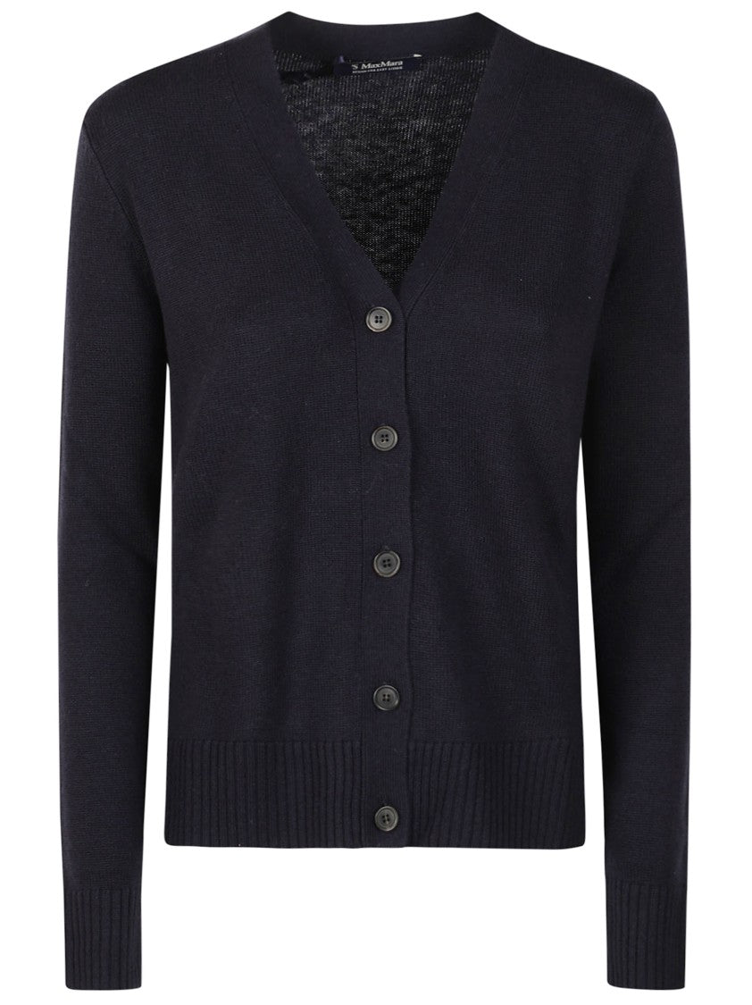 Max Mara Button-Up Cardigan With Contrast Elbow Patches
