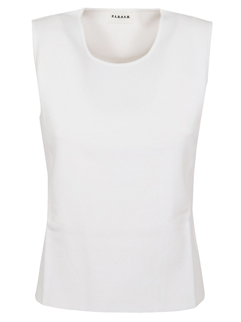 Parosh Sleeveless Knit Top With Crew Neck