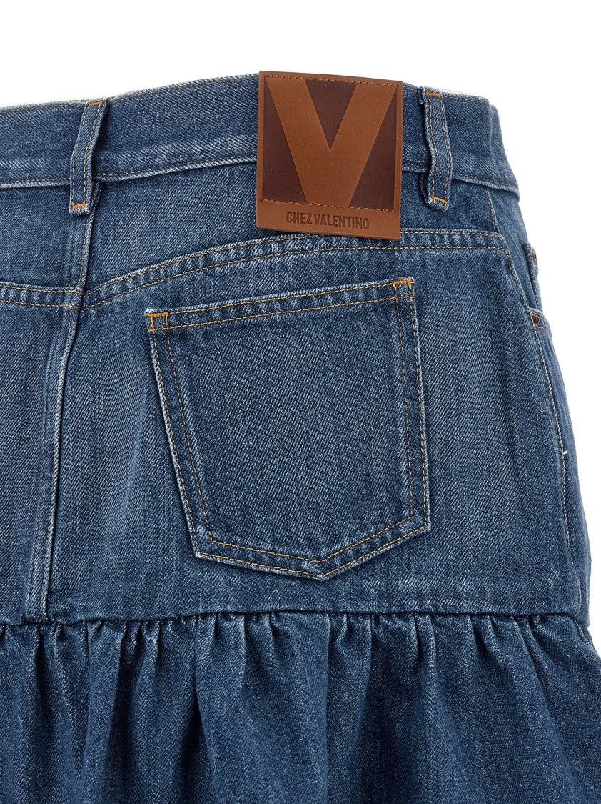 Valentino Garavani Playful Cotton Denim Mini Skirt