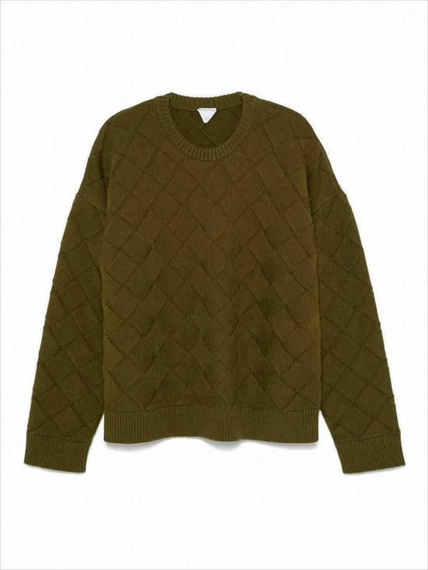 Bottega Veneta Textured Knit Sweater With Classic Crew Neckline