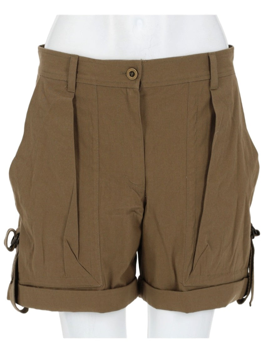 Isabel Marant Boniza Tailored Pleated Cotton Shorts