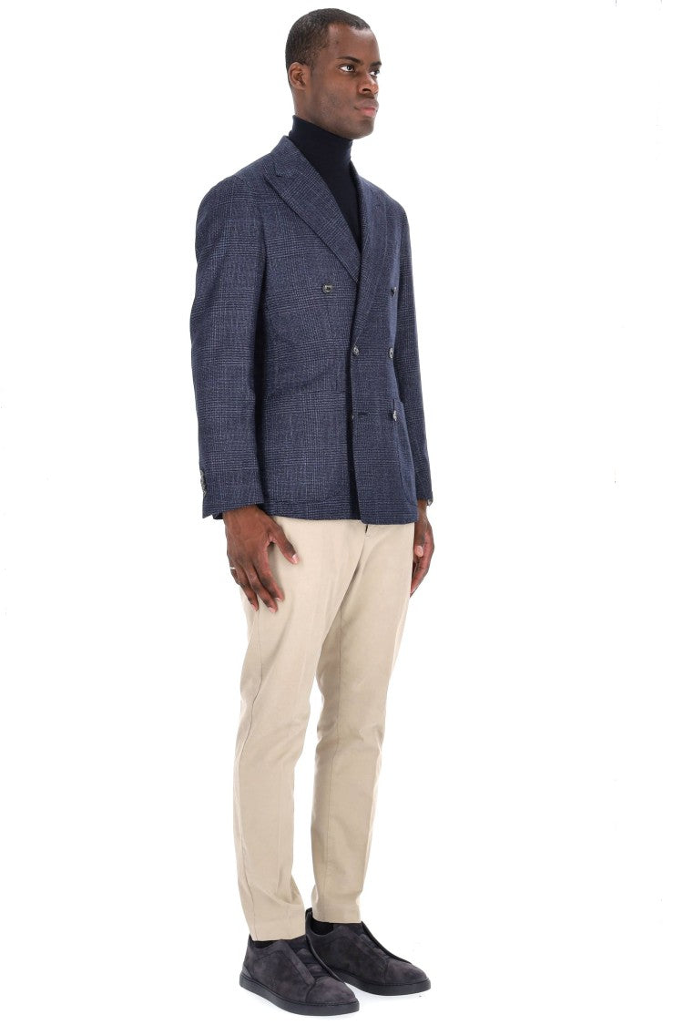 Barba Montecarlo Line Prince Of Wales Wool-Silk-Cashmere Jacket