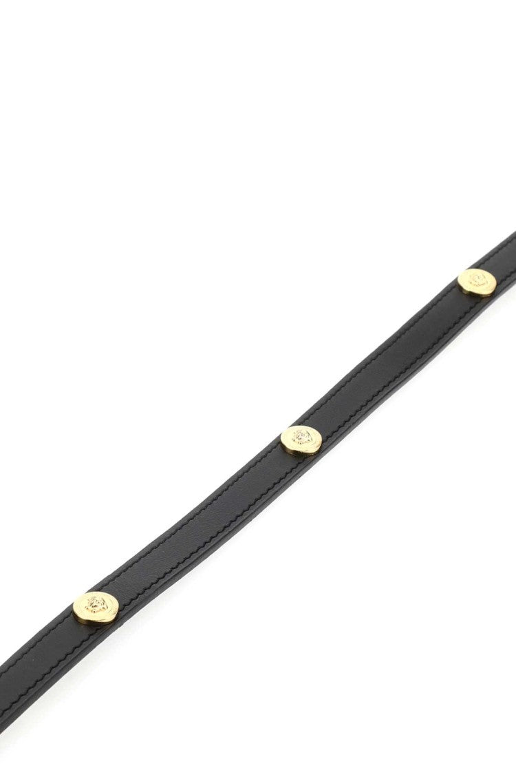 Versace Black Leather Medusa Leash
