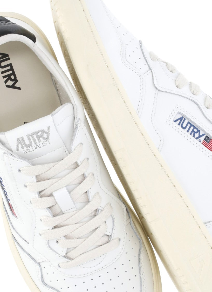 Autry White Leather Fabric Insert Sneakers