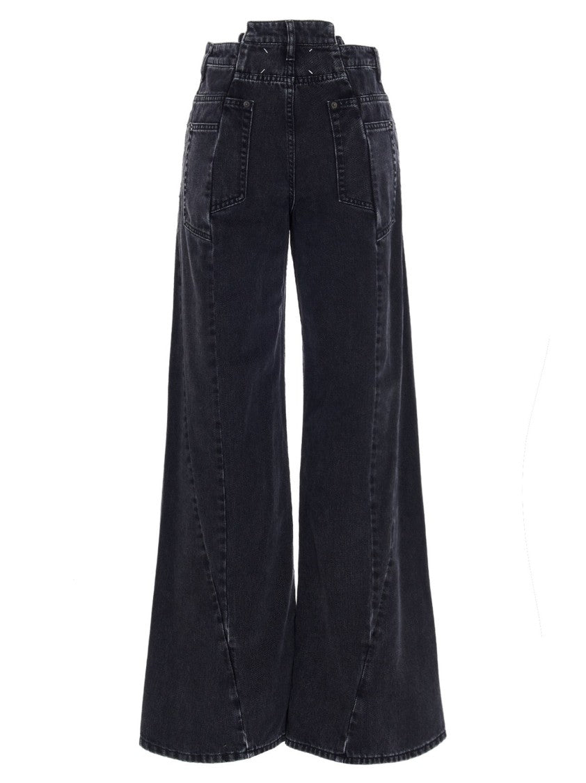 Maison Margiela Asymmetrical Waist Wide-Leg Denim Jeans