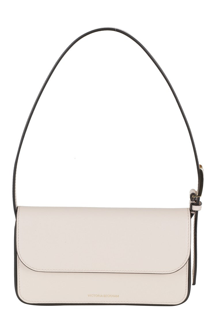 Victoria Beckham Neutral Dorian Pocket Magnetic Logo-Strap Leather Shoulder Bag