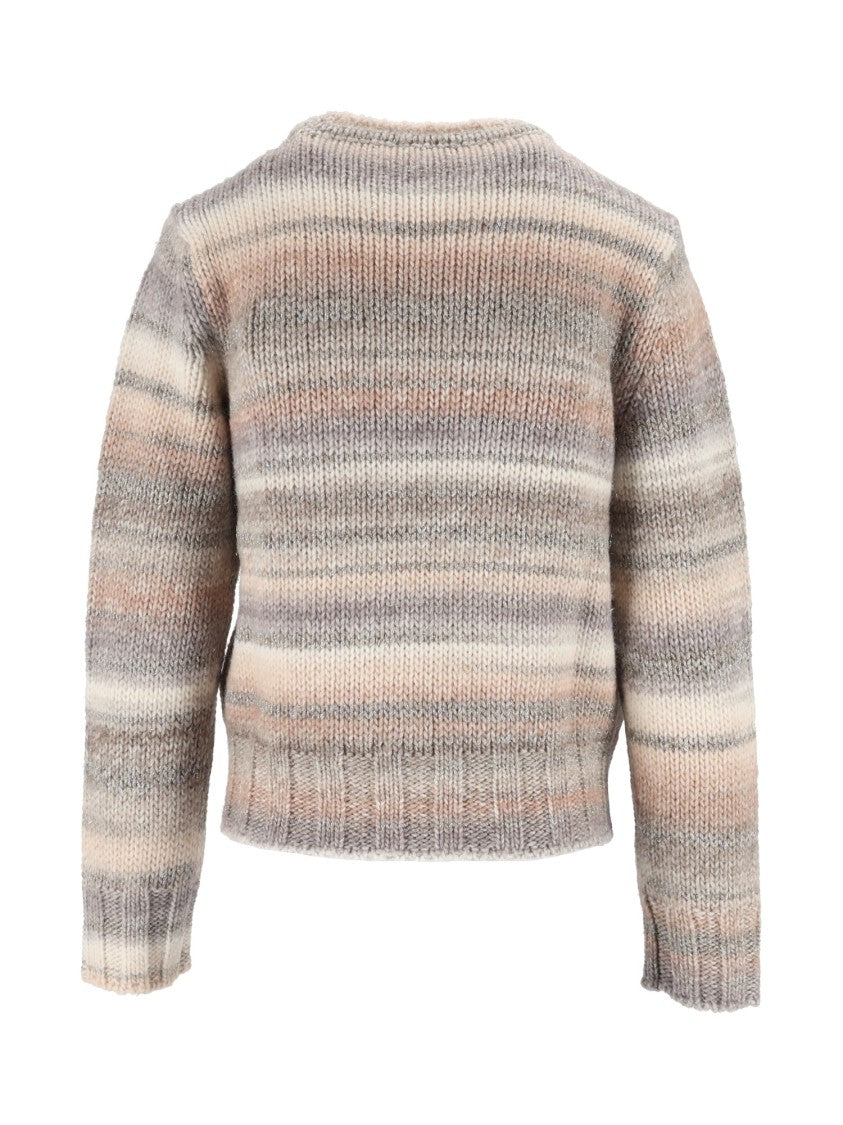 Kangra Cashmere Printed Yarn Knitted Crewneck Sweater