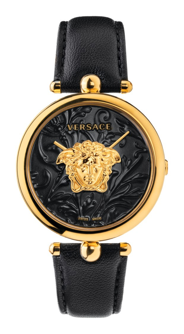 Versace Palazzo Empire Barocco 39Mm Gold-Tone Watch With Black Dial