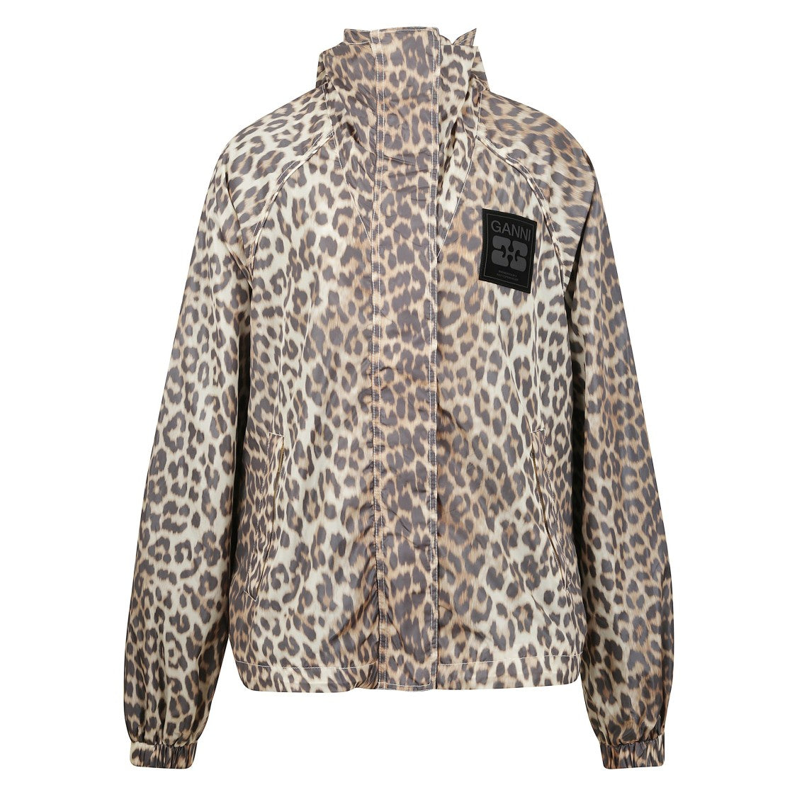 Ganni Leopard-Print Windbreaker