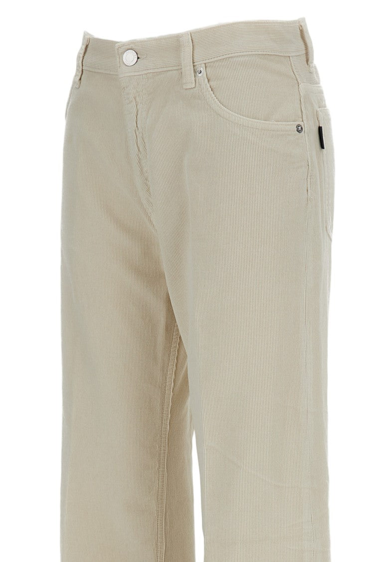 Haikure White Clara Velvet Straight Leg Trousers