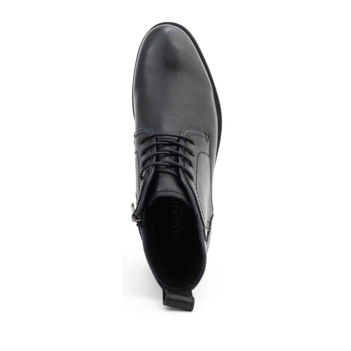 La Conte Paris Black Lace-Up Fur-Lined Leather Boots