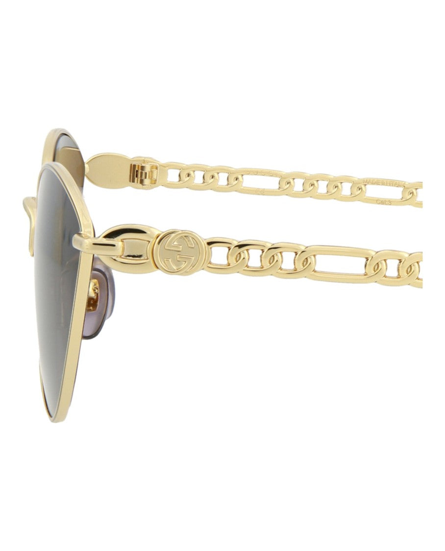 Gucci Cat Eye-Frame Metal Sunglasses
