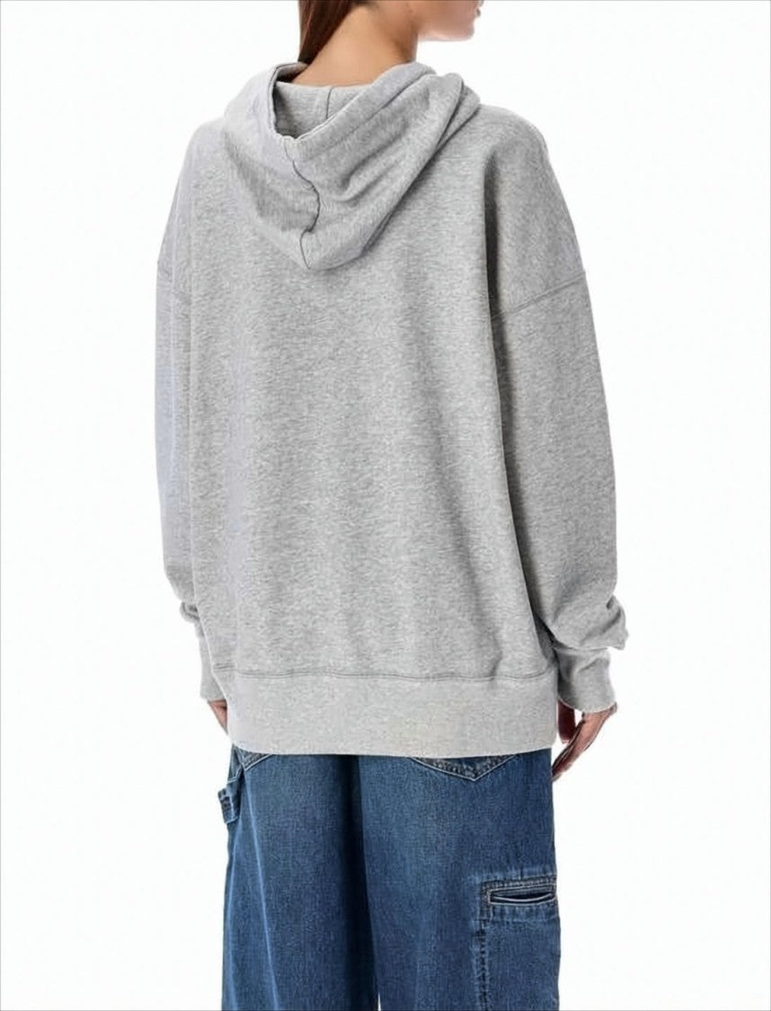 Isabel Marant Heather Grey Hoodie With Front Kangaroo Pocket