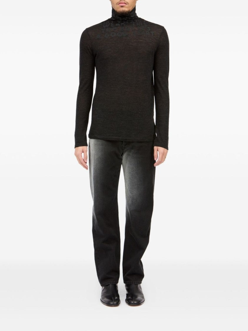 Mm6 By Maison Margiela High Neck Tailored Knit Sweater