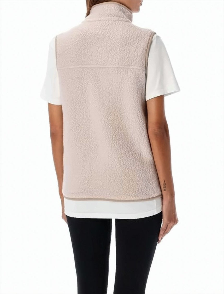 Patagonia Textured Recycled Polyester Fleece Vest With High Collar