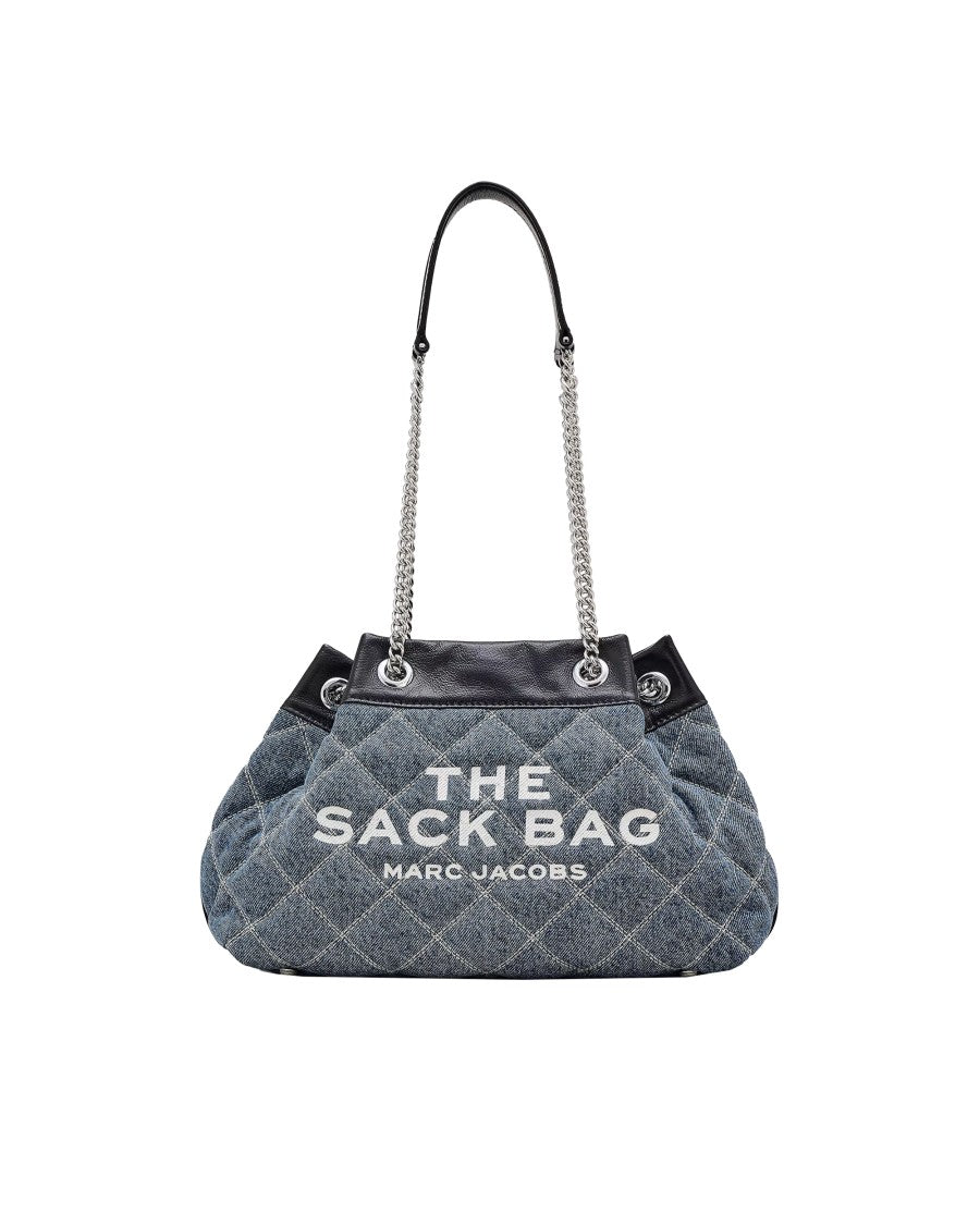 Marc Jacobs Quilted Denim Shoulder Bag With Chain Strap And Leather Detail
