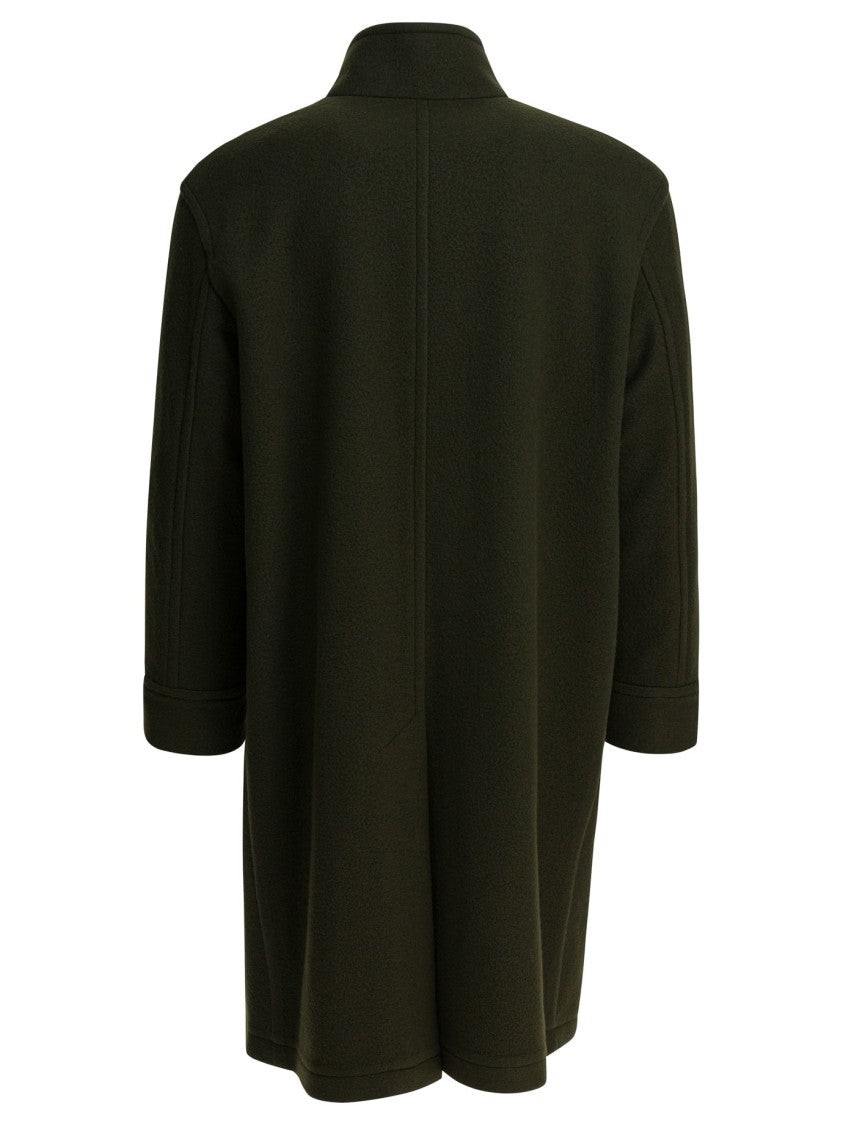 Tagliatore Mid-Length Green Wool Blend Jacket
