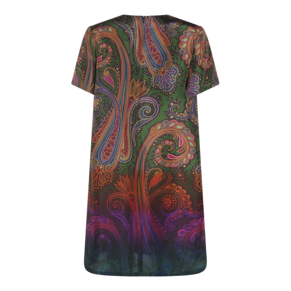 Etro Multicolor Silk Dress With Paisley Motif