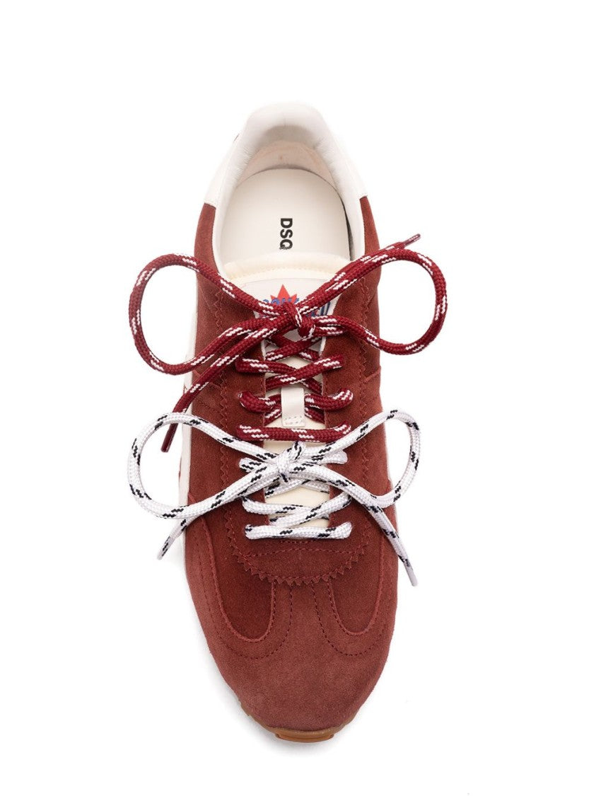 Dsquared2 Purple Panelled Mesh Detail Lace Sneakers