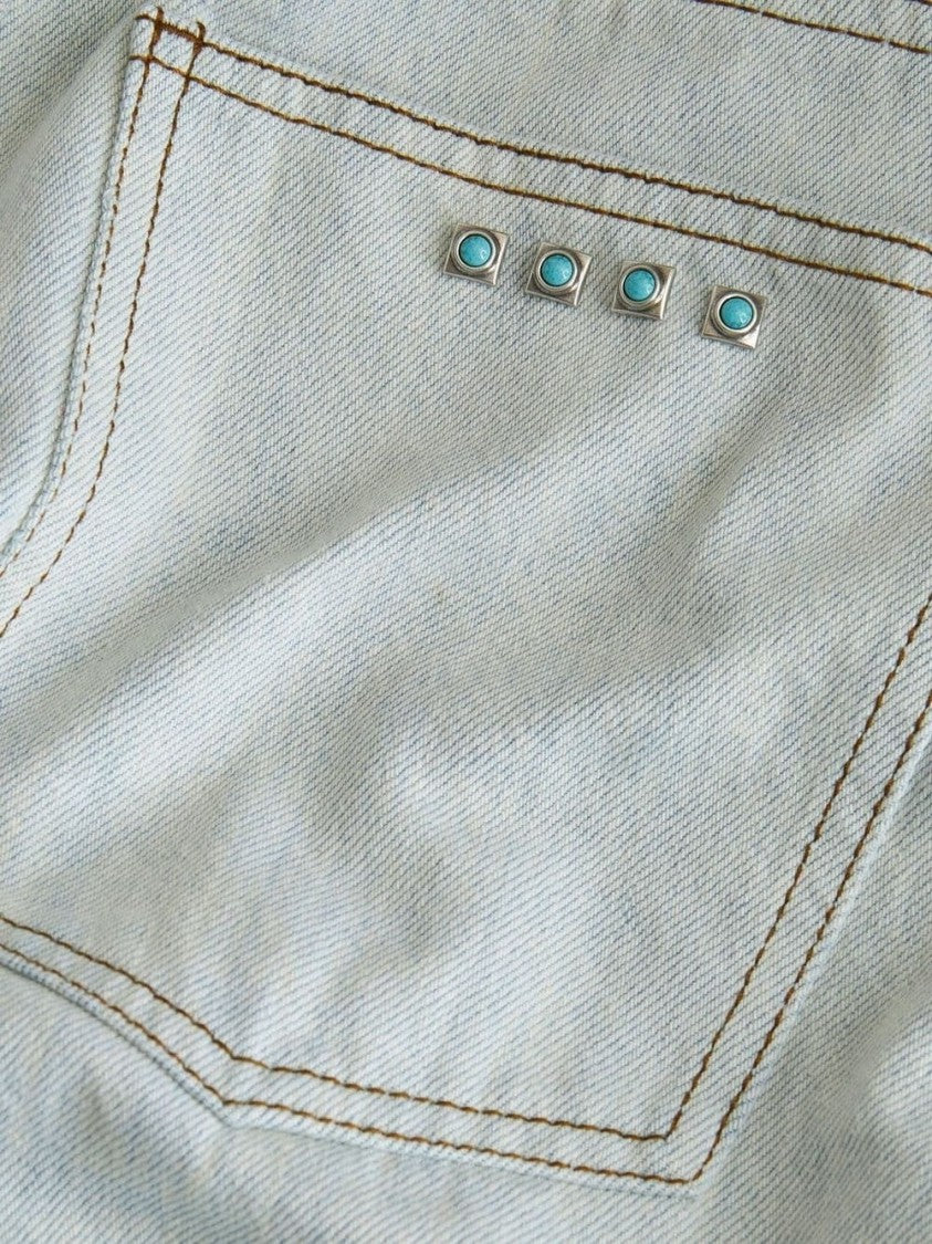 Etro High-Waisted Straight Jeans With Unique Stitching