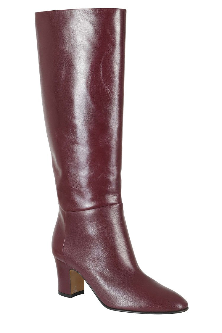 Alberta Ferretti Bordeaux High Shaft Leather Sole Leather Boots