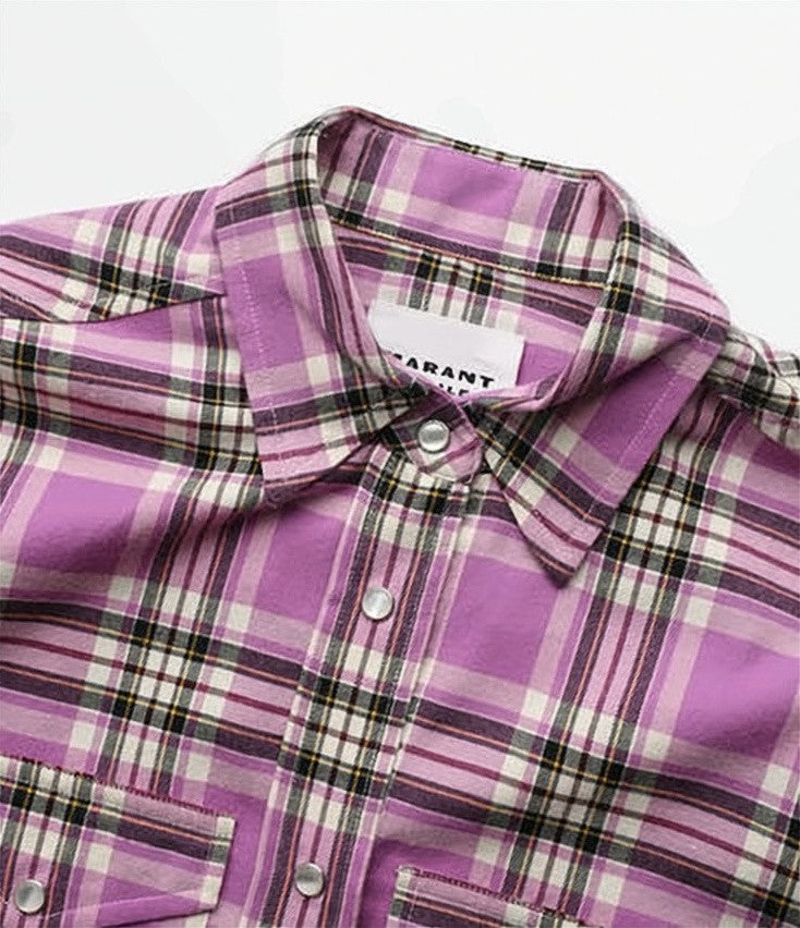 Isabel Marant Plaid Long-Sleeved Shirt With Classic Collar
